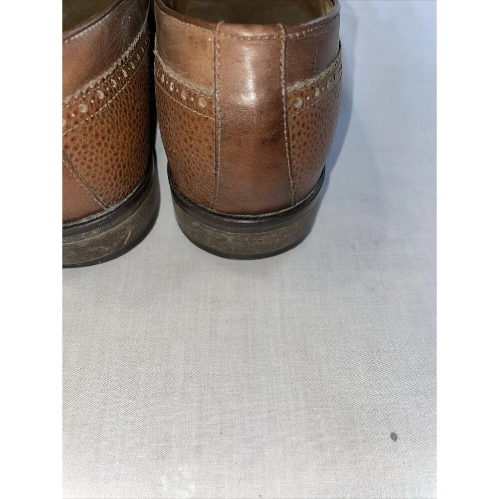 Johnston & Murphy Italy Dress Loafers Mens Sz 10 M Brown Leather Tassels Pebble